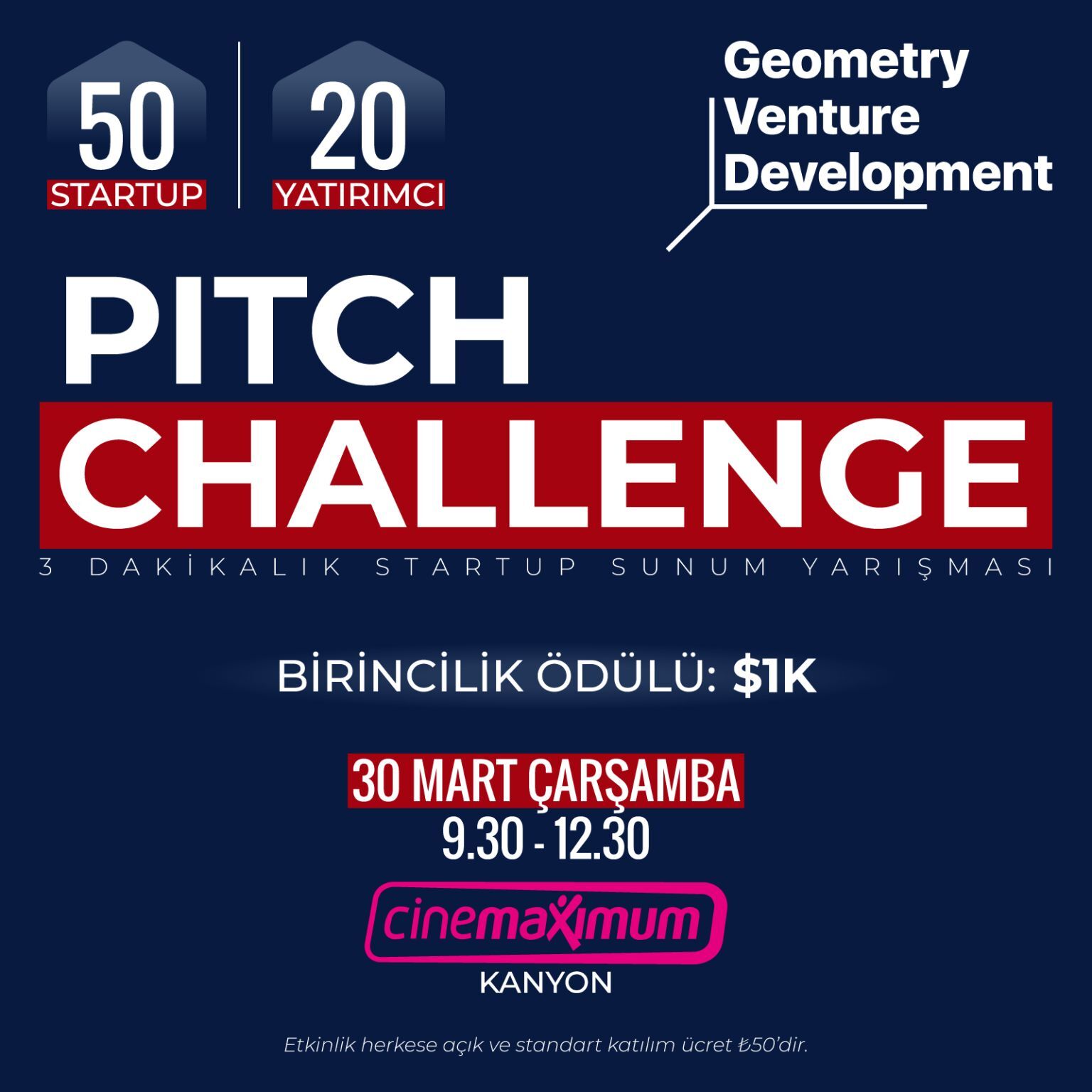 Pitch Challenge | 50 Girişim, 20'den fazla Yatırımcı ile 3 Dakikalık Startup Sunum Yarışması